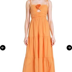 Victoria Tiered Ruffle Stretch Cotton Dress Brand New